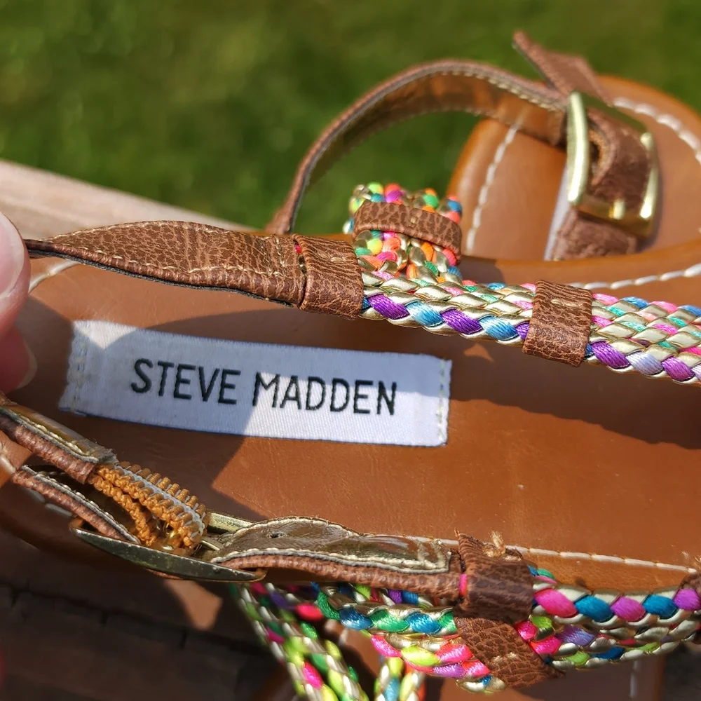 Steve Madden colorful gladiator sandals flats 4